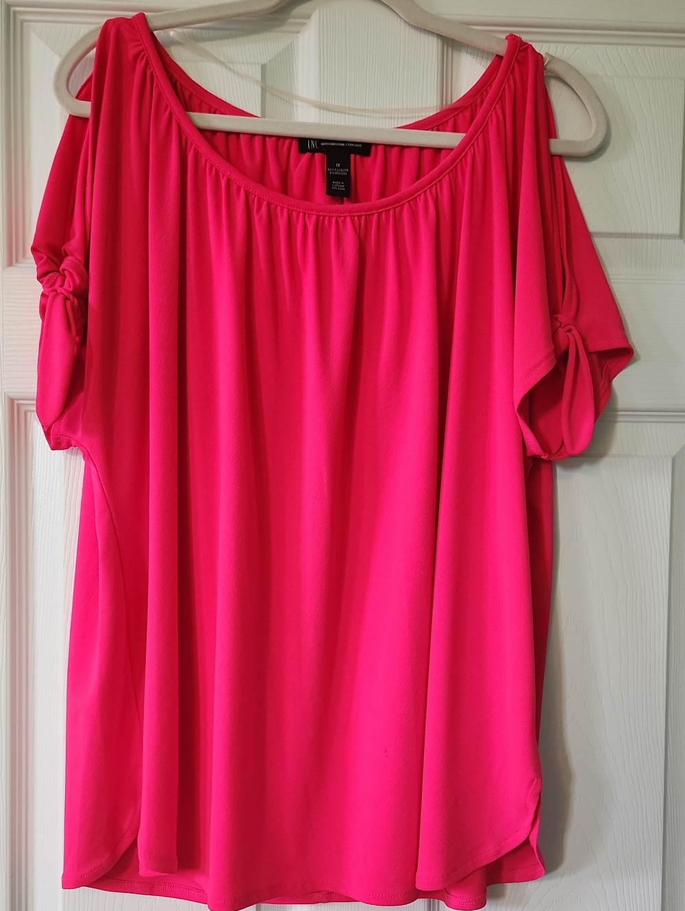 Cute Tie-Sleeve Women's Top - Hot Pink - Picture 2 of 3